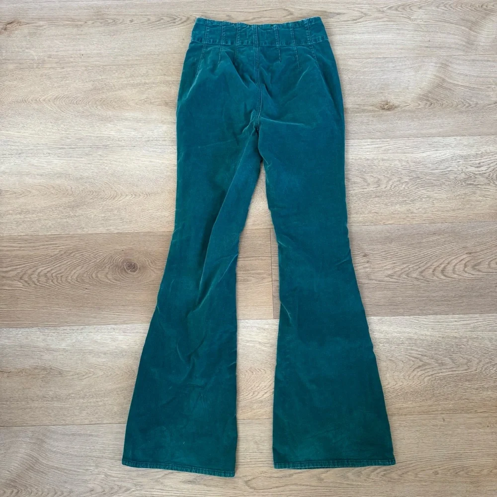 Free People We The Free Jayde Cord Flare Pants 29 Green - Picture 6 of 9